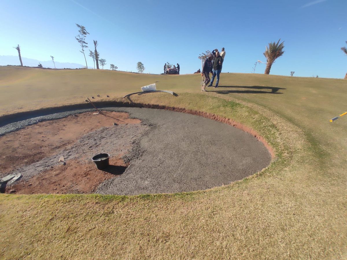 Bunker en cours de réalisation : gravier et drainage